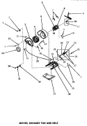 MOTOR, EXHAUST FAN & BELT Diagram and Parts List for AG5119  Speed Queen Dryer