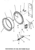 REAR BLKHD, FELT SEAL & CYLINDER ROLLER Diagram and Parts List for AG5119  Speed Queen Dryer