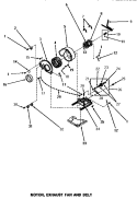 MOTOR, EXHAUST FAN & BELT Diagram and Parts List for NE6313  Speed Queen Dryer