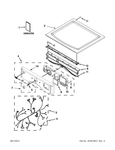 Top And Console Parts Diagram and Parts List for MGDE201YW2  Maytag Dryer