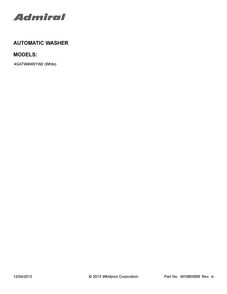 Cover Sheet Diagram and Parts List for 4GATW4900YW2  Admiral Washer