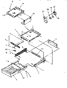 Cabinet Shelving Diagram and Parts List for TR21S4L-P1196103WL  Amana Refrigerator