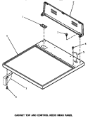 CABINET TOP & CONTROL HOOD REAR PANEL Diagram and Parts List for NE4513  Speed Queen Dryer