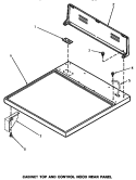 CABINET TOP & CONTROL HOOD REAR PANEL Diagram and Parts List for AE3213  Speed Queen Dryer