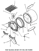 FR BLKHD, AIR DUCT, FELT SEAL & CYLINDER Diagram and Parts List for AE3213  Speed Queen Dryer