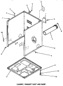 CABINET, EXHAUST DUCT & BASE Diagram and Parts List for NG2119  Speed Queen Dryer