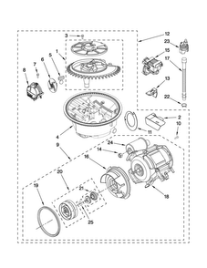 Pump And Motor Parts Diagram and Parts List for JDB3000AWB1  Jenn-Air Dishwasher