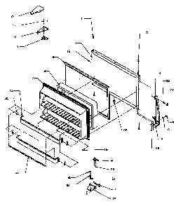 Freezer Door Diagram and Parts List for TJ18R3L-P1181712WL  Amana Refrigerator