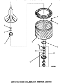 AGITATOR / DRIVE BELL / SEAL KIT / TUB & HUB Diagram and Parts List for AWM190W  Amana Washer