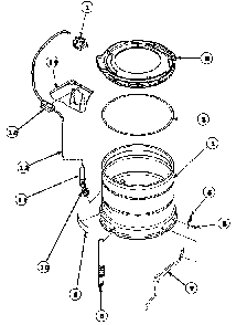Outer Tub, Cover And Pressure Hose Diagram and Parts List for CW8202W2-PCW8202W2B  Crosley Washer