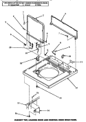 CAB TOP / LOADING DR & CTRL HOOD REAR PAN Diagram and Parts List for AWM392L  Amana Washer