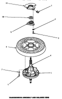 TRANSMISSION ASSY & BALANCE RING Diagram and Parts List for AWM392L  Amana Washer