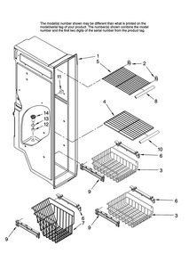 Freezer Liner Parts Diagram and Parts List for AC2225GEKS14  Amana Refrigerator
