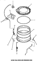 OUTER TUB, COVER & PRESSURE HOSE Diagram and Parts List for AWM493  Amana Washer