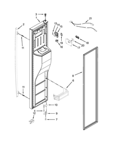 Freezer Door Parts Diagram and Parts List for JSC24C8EAM02  Jenn-Air Refrigerator