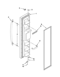 Freezer Door Parts Diagram and Parts List for ASD2522WRS07  Amana Refrigerator