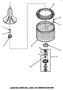 AGITATOR / DRIVE BELL / SEAL KIT / TUB & HUB Diagram and Parts List for AWM290W  Amana Washer
