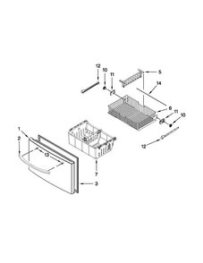 Freezer Door Parts Diagram and Parts List for MFI2670XEW8  Maytag Refrigerator