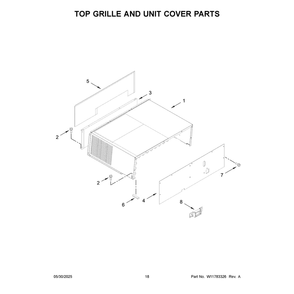 Top Grille And Unit Cover Parts Diagram and Parts List for JBSFS42NMX25  Jenn-Air Refrigerator