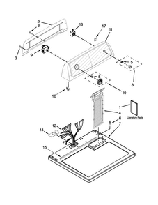 Top And Console Parts Diagram and Parts List for NGD4600YQ3  Amana Dryer