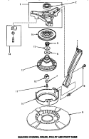 BRG HSG / BRAKE / PULLEY & PIVOT DOME Diagram and Parts List for AWM373W  Amana Washer