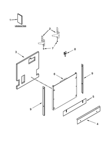 Door Panel Parts Diagram and Parts List for JDB9600CWX0  Jenn-Air Dishwasher