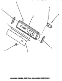 GRAPHIC PANEL, CONTROL HOOD & CONTROLS Diagram and Parts List for AEM427W  Speed Queen Dryer