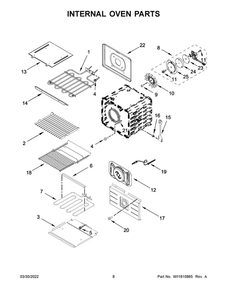 Internal Oven Parts Diagram and Parts List for JJW2427LM00  Maytag Wall Oven