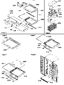 Deli, Shelves, Crisper Assemblies & Accessories Diagram and Parts List for SS25TE-P1194003WE  Amana Refrigerator