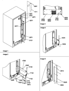 Cabinet Back Diagram and Parts List for SX322S2L-P1313801WL  Amana Refrigerator