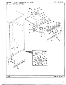 Fresh Food Compartment Diagram and Parts List for 22752  Maytag Refrigerator