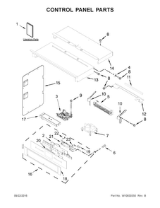 Control Panel Parts Diagram and Parts List for JMW3430DP01  Jenn-Air Microwave
