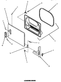 LOADING DOOR Diagram and Parts List for AEM677W  Speed Queen Dryer