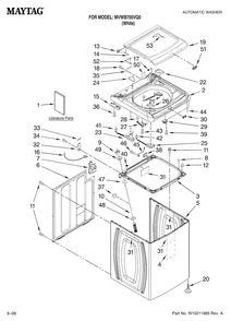 Part Location Diagram of W10119508 Whirlpool CAP