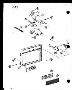 Grille And Brackets Diagram and Parts List for RV-10A P75085-14M Amana Microwave