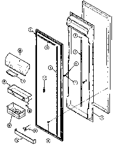 Fresh Food Inner Door Diagram and Parts List for RSW2200CAL DM31B Maytag Refrigerator