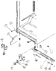 Cabinet Bottom Diagram and Parts List for TXI22R-P1168004W  Amana Refrigerator
