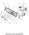 GRAPHIC PANEL, CONTROL HOOD & CONTROLS Diagram and Parts List for AA6121  Amana Washer