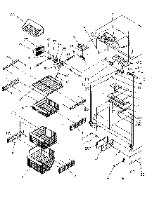 Freezer Shelving And Refrigerator Light Diagram and Parts List for SRDE528SW-P1184901WW  Amana Refrigerator
