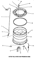 OUTER TUB, COVER & PRESSURE HOSE Diagram and Parts List for NA5321  Amana Washer