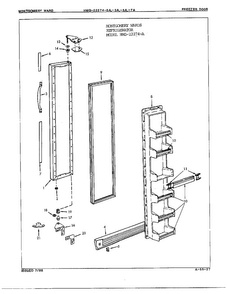 Freezer Door Diagram and Parts List for 22274A  Admiral Refrigerator