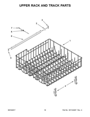 09 - Upper Rack And Track Parts Diagram and Parts List for ADB1700ADS4  Amana Dishwasher