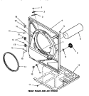 FRONT FRAME & AIR SHROUD Diagram and Parts List for DG3331  Speed Queen Dryer