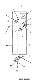 DOOR RELEASE Diagram and Parts List for DG3630  Speed Queen Dryer