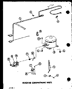 Machine Compartment Parts Diagram and Parts List for C15B2L P7398046WL Amana Freezer