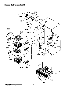 Freezer Shelves And Lights Diagram and Parts List for SRD526TW-P1310201WW  Amana Refrigerator