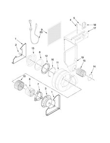 Blower Assembly Parts Diagram and Parts List for JES9750BAB17  Jenn-Air Range