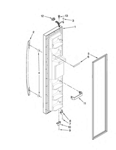 Freezer Door Parts Diagram and Parts List for MSF25D2EAS00  Maytag Refrigerator