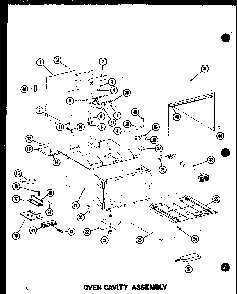 Oven Cavity Assembly Diagram and Parts List for RC-14 P72100-7M Amana Microwave