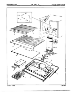 Freezer Compartment Diagram and Parts List for 19404-OC  Admiral Refrigerator